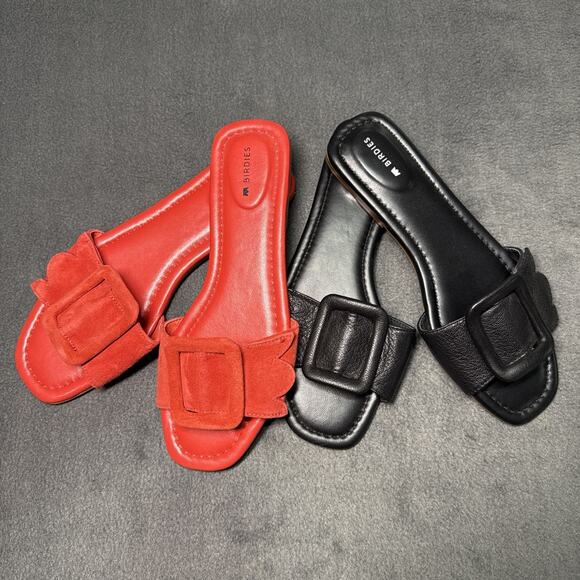 Birdies Sandals Bundle The Kiwi Slide Slip On Red And Black - Picture 1 of 9
